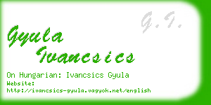 gyula ivancsics business card
